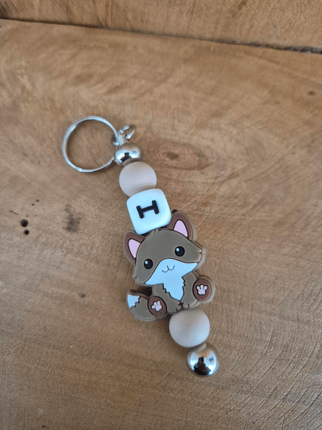 Porte clef renard lettre I