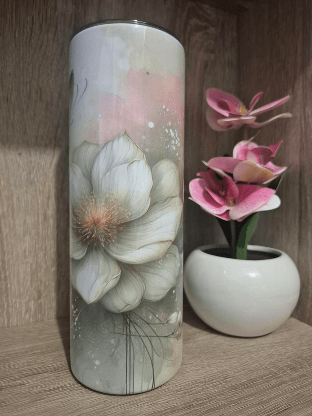 Gourde isotherme fleur et papillon 