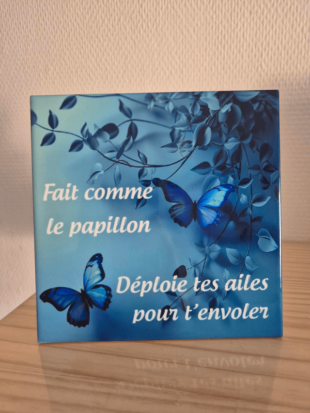 Carreau carrelage papillon bleu