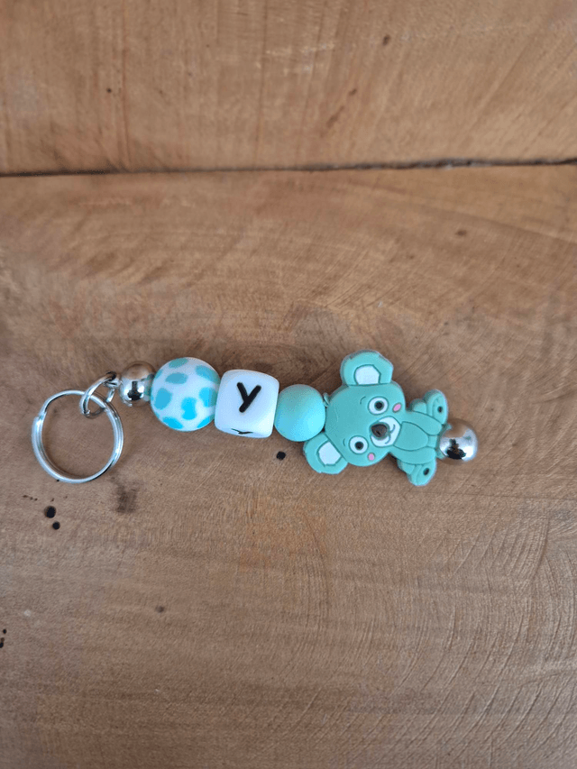 Porte clef panda vert lettre Y