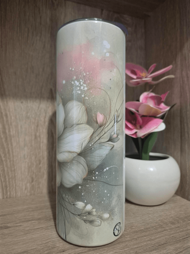 Gourde isotherme fleur et papillon 