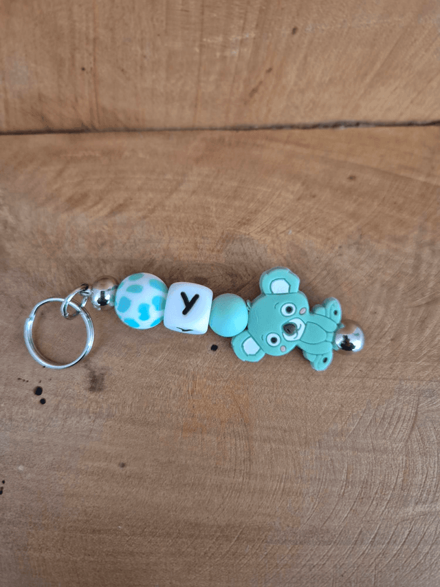 Porte clef panda vert lettre Y